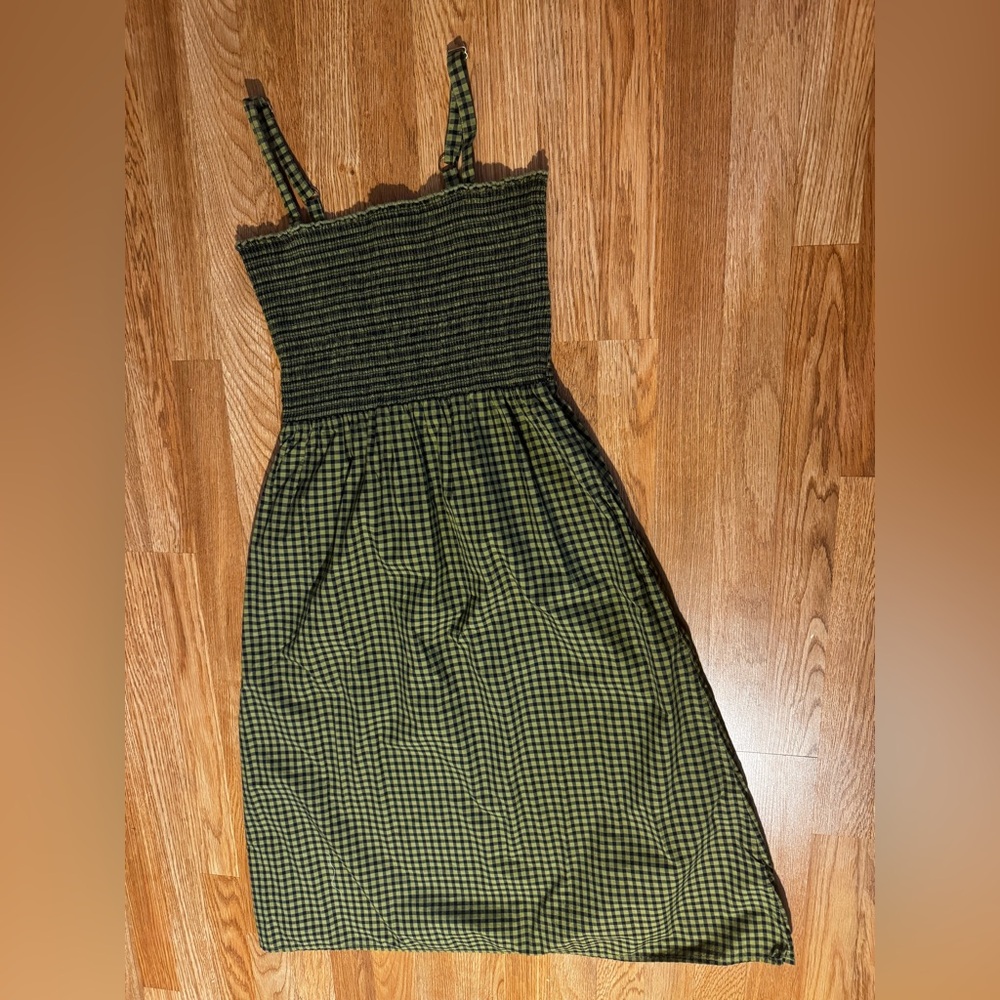 Nation LTD Striped black  and Olive Midi dress